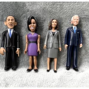 Political Action Figure Lot 4 Obama Michelle Biden Harris 6 Inch Real Life Loose